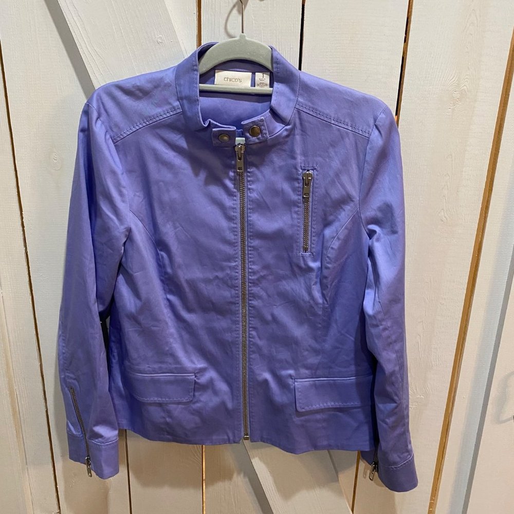 NWT Chico's Moto Peggy Jacket in lilac iris jacket 1